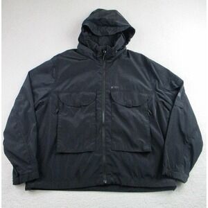 FIGS Jacket Mens XL Black Technical Collection‎ Hooded Windbreaker Outdoor Coat